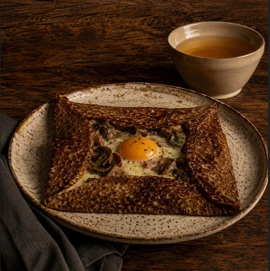 Galette de blé noir œuf champignons, crêperie La Bigouden Le Havre